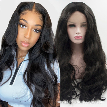 2021 Wholesale Preplucked Hairline Human Hair Wigs,24inch Body Wave Natural Black Virgin Wig,Brazilian Hair HD Lace Frontal Wigs